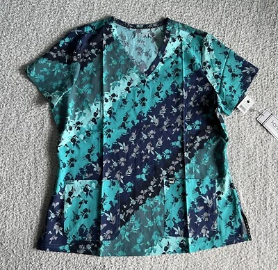 Koi Next Gen Scrub Top Women’s Large Early Energy Bias Floral Stretch Nursing - Image 1 of 4