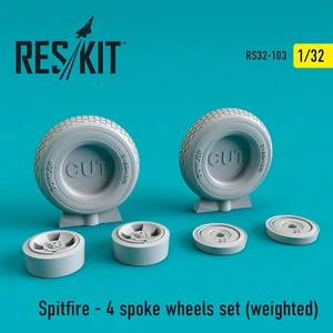 Ruedas ponderadas Spitfire 4 radios 1:32 ResKit RS32-0103 - Imagen 1 de 1