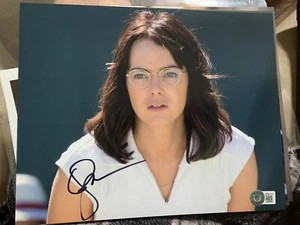 Beckett certified signed photo Emma Stone BAS Billie Jean King Movie - Picture 1 of 1