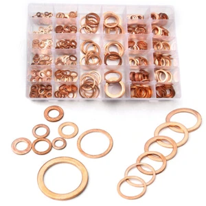 100-568Pcs Copper Crush Washer Gasket Set Flat Ring Seal Assortment Kit - Picture 1 of 11