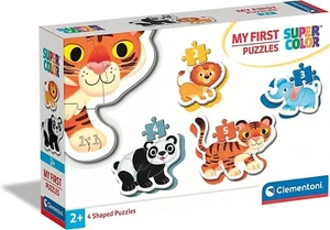 Puzzle My First Puzzle Supercolor Clementoni 4 Maxi Puzzle Sagomati Wild Animals - Foto 1 di 3