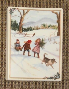 CASPARI TASHA TUDOR TAKE JOY FAMILY CHILDREN CORGI FOREVER CHRISTMAS CARDS BOOK - Picture 1 of 4