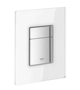 New & Boxed - Grohe Skate Cosmopolitan Flush Plate Glass White/Chrome 38845LSO - Picture 1 of 5