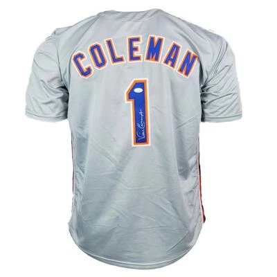 Camiseta de béisbol gris firmada por Vince Coleman de Nueva York (JSA) Foto 1 de 3
