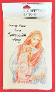 8pk Girl's First Communion Party Invitation Cards Designer Greetings 3.5"x5.25" - Picture 1 of 1