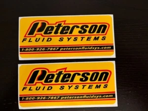 PETERSON FLUID SYSTEMS Racing 5x2 2PC STICKER SET  drags nhra lsfest hotrods - Picture 1 of 1