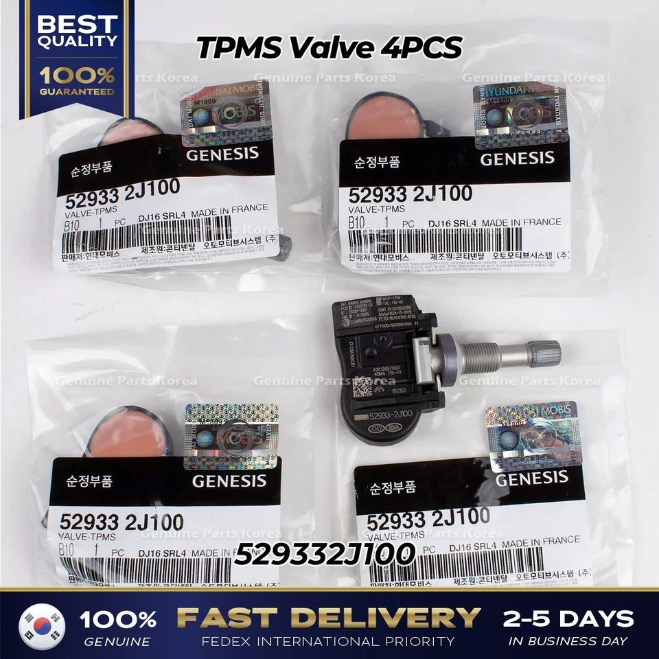 ⭐Genuine⭐ TPMS Valve 4PCS 529332J100 for Hyundai Accent Genesis Kia Rio - Image 1 of 4