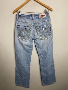 MEK Denim OAXACA Bootcut Distressed Blue Jeans Women’s Size W28 L34 Blue B53 - Picture 1 of 8