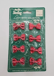 Vtg Sterling Itty Bitty Collection Red Bow Ornaments Small Tree Christmas New 8 - Picture 1 of 4