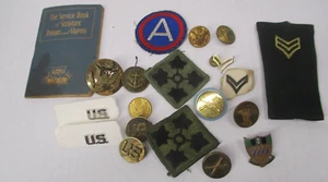 Vintage WWI & WWII Pins Shoulder Metal Military Screw Pins & Pin Backs & Patches - Picture 1 of 11