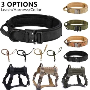 Taktisches Hundegeschirr & Halsband & Leine Set Militär Trainingsweste + Griff M L XL - Bild 1 von 26