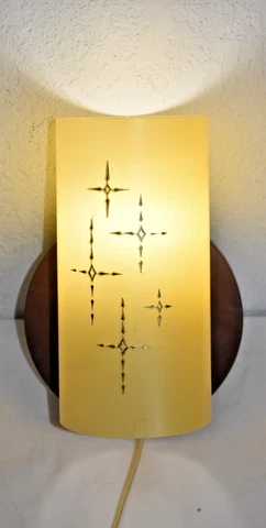 Vintage Wall Sconce Lamp Light Fixture Atomic Retro Hollywood Regency MCM Style Cover