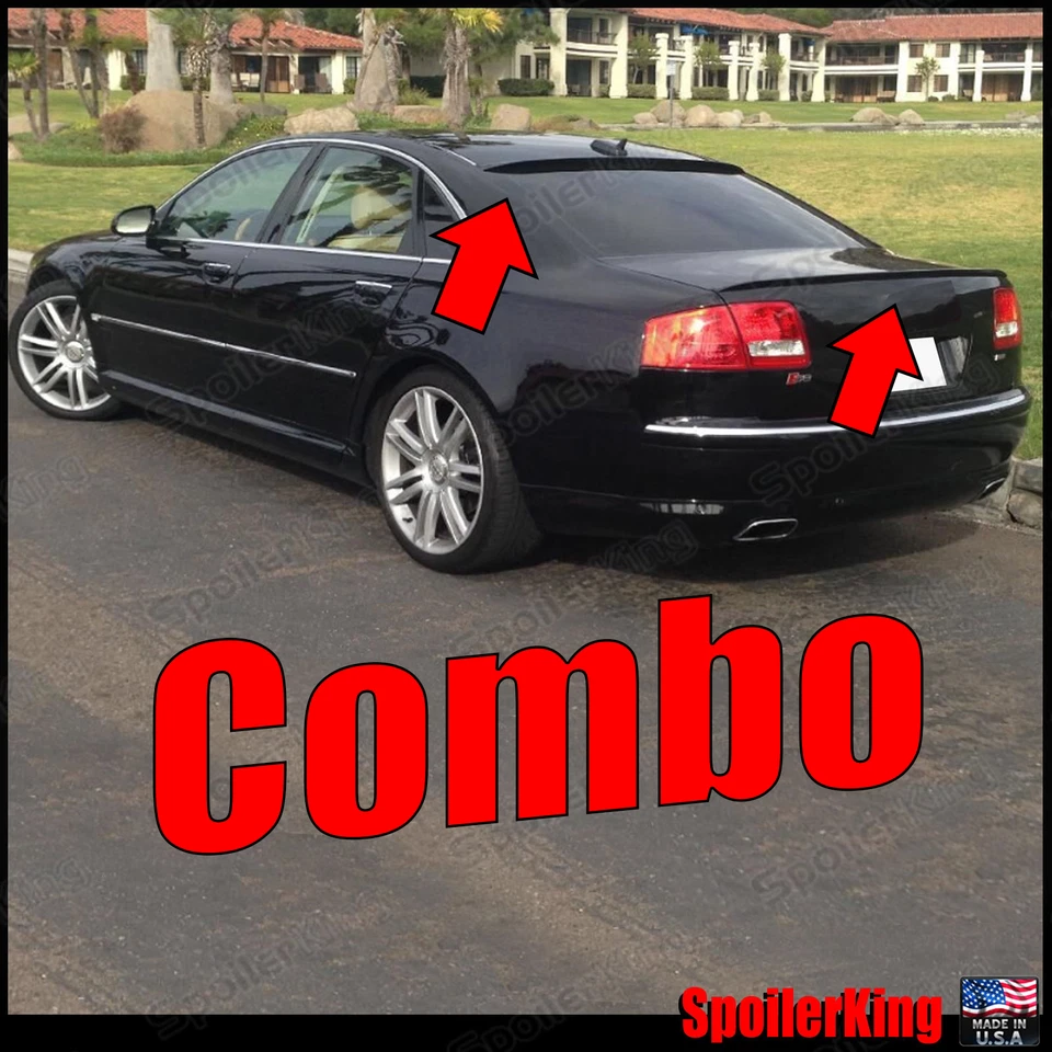 Alerón labial de techo y maletero de uretano COMBO 284R/244L para Audi S8 D3 2002-2009 Foto 1 de 4