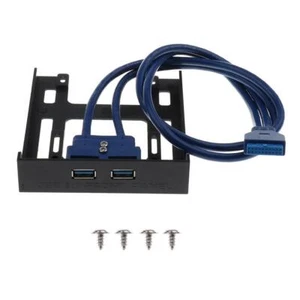 2Port USB3.0 Hub Front Panel 3.5inch To 20pin Adapter Floppy Drive Bay - Picture 1 of 10