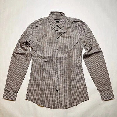 Gucci Men's Multicolor Cotton Mini Check Slim Dress Shirt 38/15 307648 3163 - Image 1 of 4