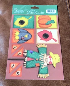 O'SCRAP! LITTLE CUTE CUTS SCRAPBOOK PAGES AUTUMN FALL SCARECROW PUMPKIN LEAVES - Picture 1 of 1