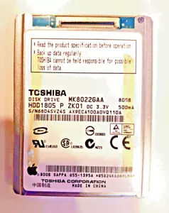 TOSHIBA MK8022GAA OR SAMSUNG HS081HA 1.8" ZIF 80GB FOR IPOD 6TH GEN USA SELLER - Picture 1 of 2