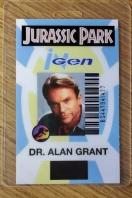 Jurassic Park ID Badge-Ingen Dr. Alan Grant costume prop cosplay - image 1 of 3
