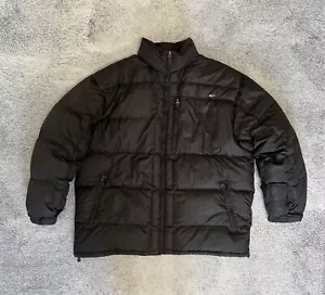 Nike Mens Down Puffer Jacket Vintage Black Size L Winter Coat Logo - Picture 1 of 21