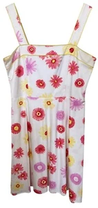 Solero Floral 16 Blanco Rosa Amarillo Talla 16 Algodón Playa Vacation Resort - Imagen 1 de 8