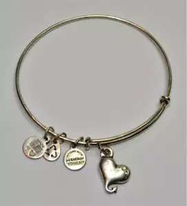Alex & Ani Silberfarben Baumelnder Anhänger AMORS Herz 6.7cm Erweiterbar Armband - Bild 1 von 2