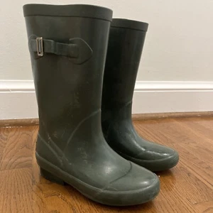 Vintage Youth LL Bean Wellie Rain Boots Size 1 Green Boys Girls - Picture 1 of 7