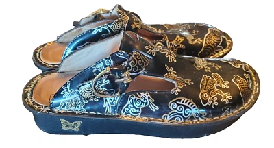 Alegria Sz 37   Gold And Silver Frog Clogs Mules  ALG-DON-361 - Image 1 of 4
