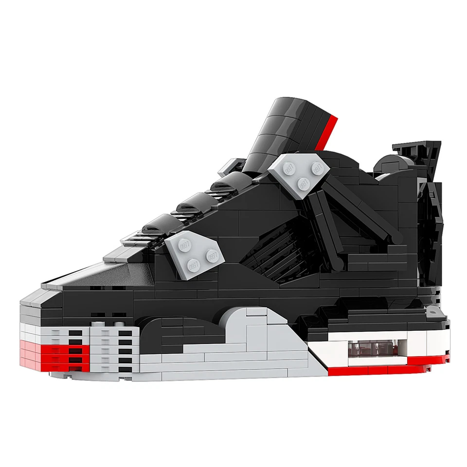 Air Jordan 4 "Bred" Sneakerbricks Sneakerhead 3D Building Toys - Image 1 of 4