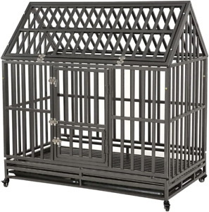 48" Heavy Duty Dog Crate Large Dog Cage Dog Kennels and Crates for Large Dogs In