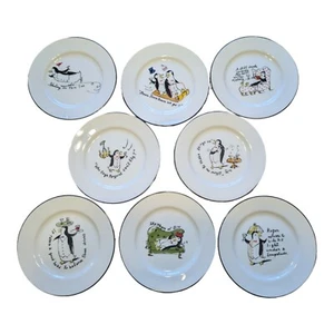 Pottery Barn Party betrunkene Pinguine Wüste Salat Teller 8er Set EUC - Bild 1 von 11