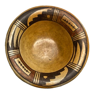 Vintage Indianer Indianer gelb Ware Schale Tribal Art Hopi schwarz beige Ton - Bild 1 von 9