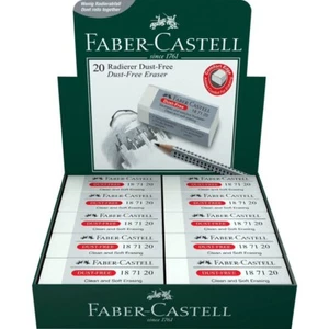 Faber Castell Dust-Free Latex-Free Eraser Large White 187120 Pack of 20 - Picture 1 of 3