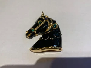 Vintage  Craft Enamel Trojan Horse Head Brooch  - Picture 1 of 8