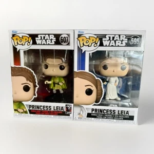 LOT 2 Funko POP! Star Wars Return Jedi Gifts Princess Leia Bobble-Head 607 & 595 - Picture 1 of 4