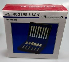 Wm rogers & son Victorian 24 Kt Goldplated Flatware 45 piece Service for 8 