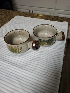 Ciotola tazza tazza tazza coppa in gres porcellanato vintage stampa arte floreale - Foto 1 di 2