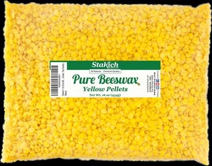 Stakich Yellow Beeswax Pellets - Natural, Cosmetic Grade, Premium Quality - 2lbs - Picture 1 of 3