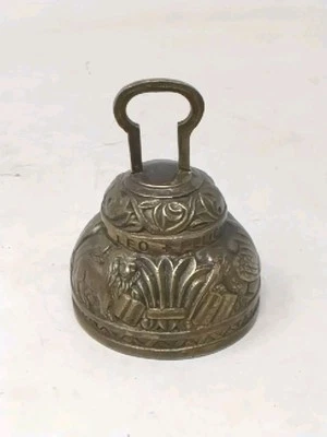Vintage Brass Sanctuary Bell Acnvs Pelicanvs Leo Aovila England Church Bell - Image 1 of 4