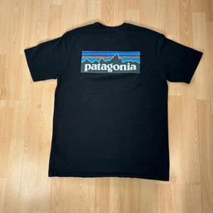 Patagonia P-6 Logo Responsibili-Tee T-Shirt Mens Black Regular Fit Size Medium - Picture 1 of 12
