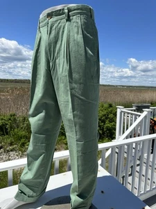 NWT 36 X 31 Bills Khakis M2P-APBL pleated poplin Classic Fit cuffed USA green - Picture 1 of 15