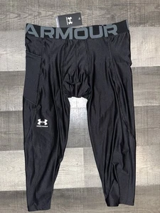 UNDER ARMOUR UA HEATGEAR 3/4 LÄNGE KOMPRESSIONSLEGGINGS HOSE SCHWARZ XL Neu mit Etikett - Bild 1 von 3