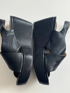 Sandalias de cuña GEOX D Thelma B de cuero negro Reino Unido 5 / UE 38 transpirables - Imagen 1 de 8