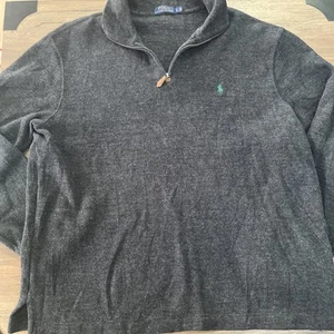 Polo Ralph Lauren Men's L Charcoal Estate Rib 1/4 Zip Pullover Cotton Sweater - Bild 1 von 8