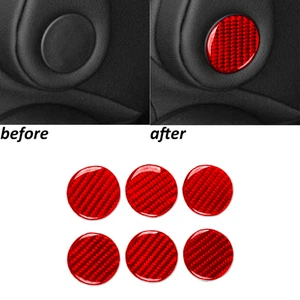 Cubierta de panel de reposabrazos de asiento interior de fibra de carbono rojo para Honda Odyssey 18-25 - Imagen 1 de 14