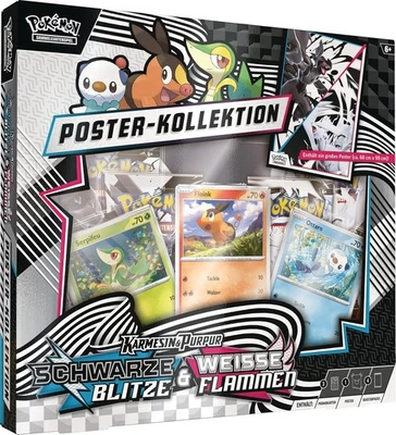 Pokémon Karmesin & Purpur Schwarze Blitze & Weisse Flammen Poster Kollektion NEU - Bild 1 von 4