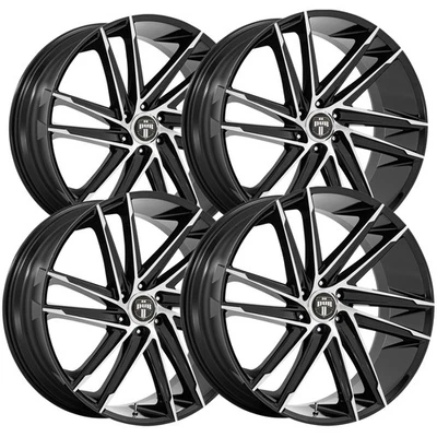 (Set of 4) DUB DC275 Blaze 24x10 6x5.5" +25mm Black/Machined Wheels Rims - Image 1 of 4