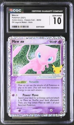 Mew ex 88/92 - Celebrations: Classic Coll: EX Legend Maker CGC 10 Gem Mint - Image 1 of 3