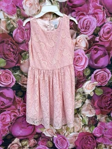 Children Place Girl Pink Sleeveless Lace Dress Size 12 - Picture 1 of 3