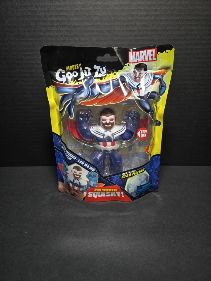 Heroes of Goo Jit Zu Marvel Hero Pack. Captain Marvel Squishy 5 polegadas/VHTF! - Imagem 1 de 4