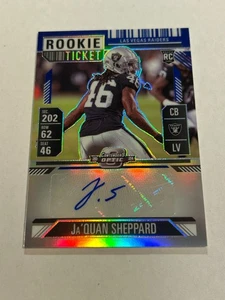2024 CONTENDERS OPTIC JA'QUAN SHEPPARD 67/75 BLUE PRIZM ROOKIE AUTO RAIDERS TN2 - Bild 1 von 2